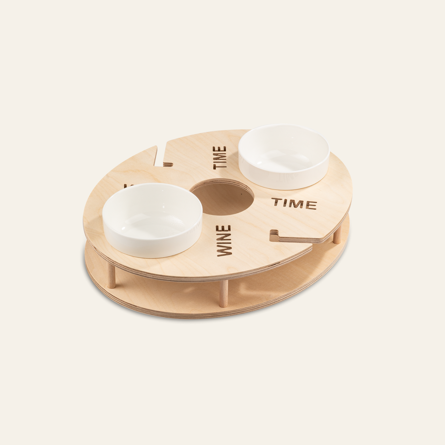 Vinbar med 2 porcelænsskåle