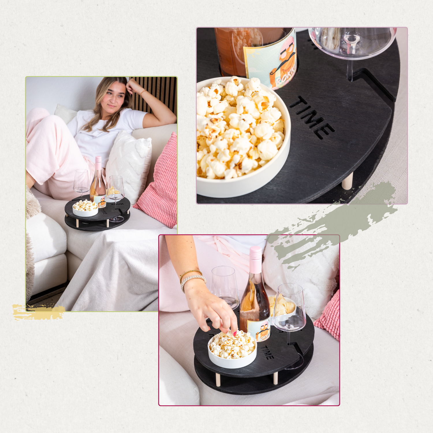 Vinbar med 2 porcelænsskåle