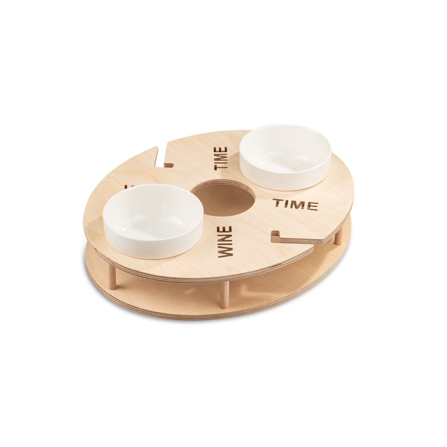 Vinbar med 2 porcelænsskåle